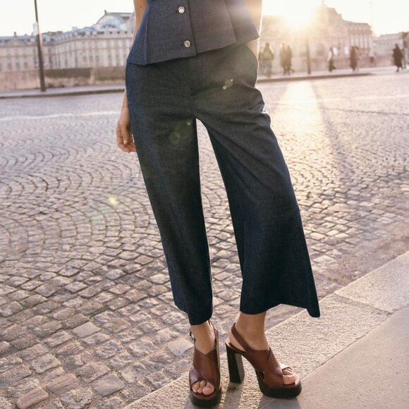 ZARA LINEN-BLEND CULOTTES - Picture 3 of 4